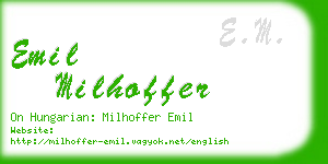 emil milhoffer business card